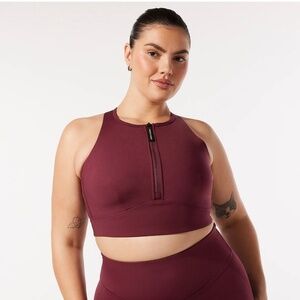 Savage X Fenty Sports Bra Burgundy Size Large NWT